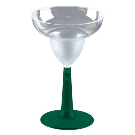 GB GIFTS 12Oz. Clear- Green Plastic Margarita Glass With Green Base, 96PK GB69283